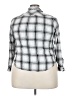 Torrid 100% Rayon Plaid Silver Long Sleeve Button-Down Shirt Size 4X Plus (4) - photo 2