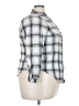 Torrid 100% Rayon Plaid Silver Long Sleeve Button-Down Shirt Size 4X Plus (4) - photo 4
