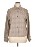 Unbranded 100% Polyester Houndstooth Brown Long Sleeve Blouse Size XXL - photo 1