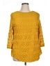 Onyx 100% Polyester Yellow 3/4 Sleeve Top Size XL - photo 1