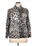 Lena Gabrielle 100% Rayon Animal Print Silver Long Sleeve Blouse Size XL - photo 1