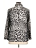 Lena Gabrielle 100% Rayon Animal Print Silver Long Sleeve Blouse Size XL - photo 2