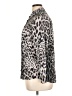 Lena Gabrielle 100% Rayon Animal Print Silver Long Sleeve Blouse Size XL - photo 5
