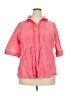 Autograph Pink 3/4 Sleeve Button-Down Shirt Size 2X - photo 1
