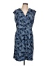 MICHAEL Michael Kors Print Blue Casual Dress Size L - photo 1