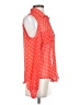 Bongo Polka Dots Red Sleeveless Button-Down Shirt Size S - photo 4