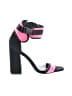 so Me Color Block Pink Black Sandals Size 8 1/2 - photo 1