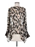 Grade & Gather Animal Print Silver Long Sleeve Blouse Size S - photo 1