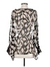 Grade & Gather Animal Print Silver Long Sleeve Blouse Size S - photo 2