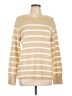 Croft & Barrow 100% Acrylic Stripes Tan Turtleneck Sweater Size L - photo 1