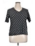 Chico's 100% Cotton Polka Dots Black Short Sleeve Top Size XL (3) - photo 1