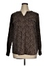 Christopher & Banks Tweed Brown Long Sleeve Blouse Size XL - photo 1