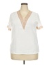 Unbranded 100% Polyester Ivory Short Sleeve Blouse Size XXL - photo 1