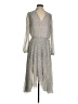 Idano 100% Polyester Polka Dots Gray Casual Dress Size (1) - photo 1