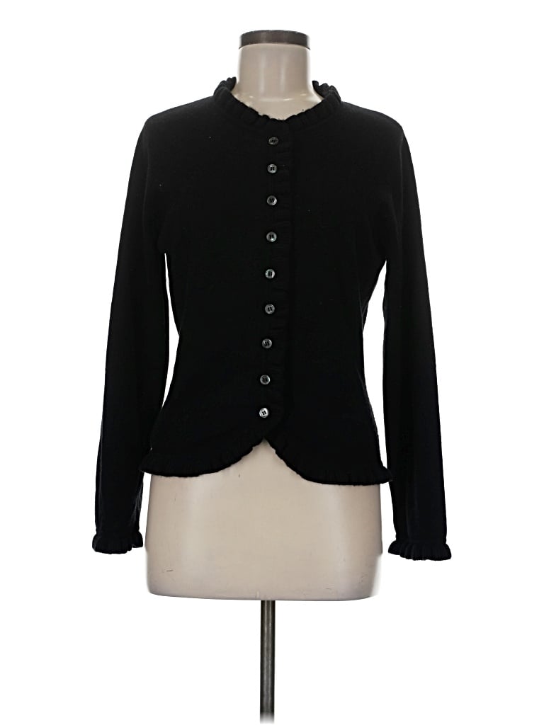 Pre-owned Pure Collection Cashmere Cardigan Sweater In Black