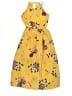 Lily Bleu 100% Polyester Floral Yellow Dress Size 7 - photo 1