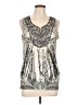 One World Silver Sleeveless Blouse Size L - photo 1