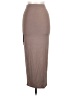 BLVD Solid Brown Casual Skirt Size L - photo 2