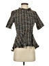 Do & Be 100% Polyester Tweed Brown Short Sleeve Blouse Size S - photo 1