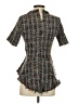 Do & Be 100% Polyester Tweed Brown Short Sleeve Blouse Size S - photo 2
