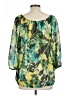 AGB Green 3/4 Sleeve Blouse Size L - photo 2