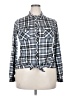 Passport 100% Polyester Plaid Gray Long Sleeve Blouse Size 18 - photo 1