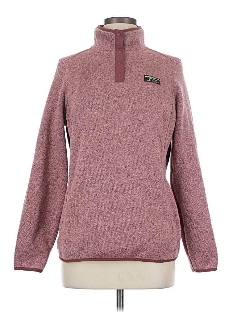 Pre-owned L.l.bean Fleece Jacket In Burgundy