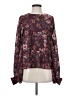 Aura 100% Polyester Burgundy Long Sleeve Blouse Size S - photo 1