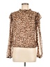 BCX 100% Polyester Animal Print Brown Long Sleeve Blouse Size M - photo 1