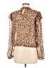 BCX 100% Polyester Animal Print Brown Long Sleeve Blouse Size M - photo 2