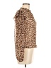BCX 100% Polyester Animal Print Brown Long Sleeve Blouse Size M - photo 4