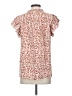 Fashion 100% Polyester Animal Print Orange Short Sleeve Blouse Size S - photo 2