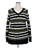 Derek Heart 100% Acrylic Stripes Green Pullover Sweater Size 2X - photo 1