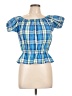 Unbranded Blue Short Sleeve Blouse Size L - photo 1