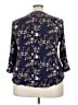 Monday Fun 100% Rayon Floral Blue 3/4 Sleeve Blouse Size 3X - photo 2