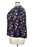 Monday Fun 100% Rayon Floral Blue 3/4 Sleeve Blouse Size 3X - photo 5