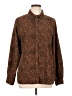 White Stag Animal Print Brown Long Sleeve Button-Down Shirt Size L - photo 1