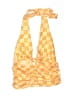 Princess Polly Checkered-gingham Yellow Halter Top Size 4 - photo 1