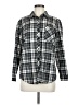 Cotton Express Plaid Black Long Sleeve Button-Down Shirt Size M - photo 1
