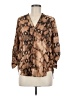 Lush 100% Polyester Animal Print Brown 3/4 Sleeve Blouse Size M - photo 1
