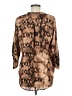 Lush 100% Polyester Animal Print Brown 3/4 Sleeve Blouse Size M - photo 2
