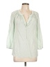 Max Studio 100% Silk Green 3/4 Sleeve Silk Top Size L - photo 1