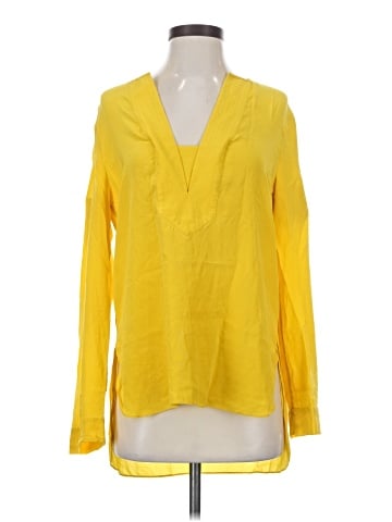 BCBGMAXAZRIA Long Sleeve Silk Top (view 1)