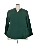 Unbranded 100% Polyester Green 3/4 Sleeve Blouse Size 3X - photo 1