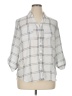 Fortune + Ivy 100% Polyester Plaid Gray 3/4 Sleeve Blouse Size XL - photo 1