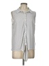 Adrianna Papell Polka Dots Gray Silver Sleeveless Blouse Size L - photo 1