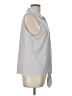 Adrianna Papell Polka Dots Gray Silver Sleeveless Blouse Size L - photo 4