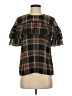J.Crew 100% Polyester Black Short Sleeve Blouse Size 2 - photo 1