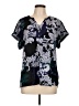 Dana Buchman 100% Polyester Paisley Blue Short Sleeve Blouse Size L - photo 1