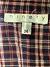 Ninety Plaid Burgundy Blue 3/4 Sleeve Button-Down Shirt Size M - photo 4